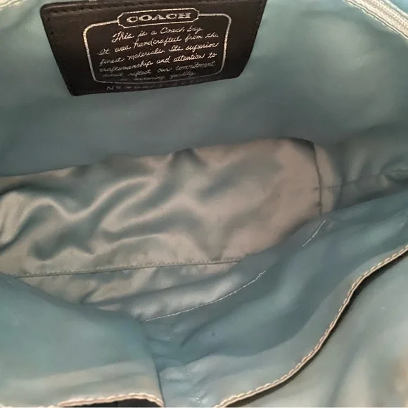 Coach Black Signature Tote with Studded Straps - Picture 5 of 7